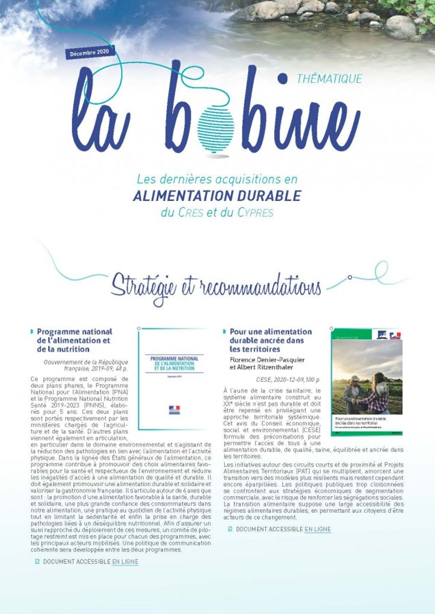 Bobine n° 14 - Alimentation durable